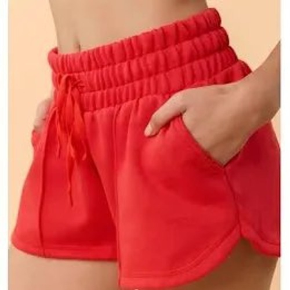 Blogilates Marshmallow Dolphin Shorts Red Wide Waistband 1X Target